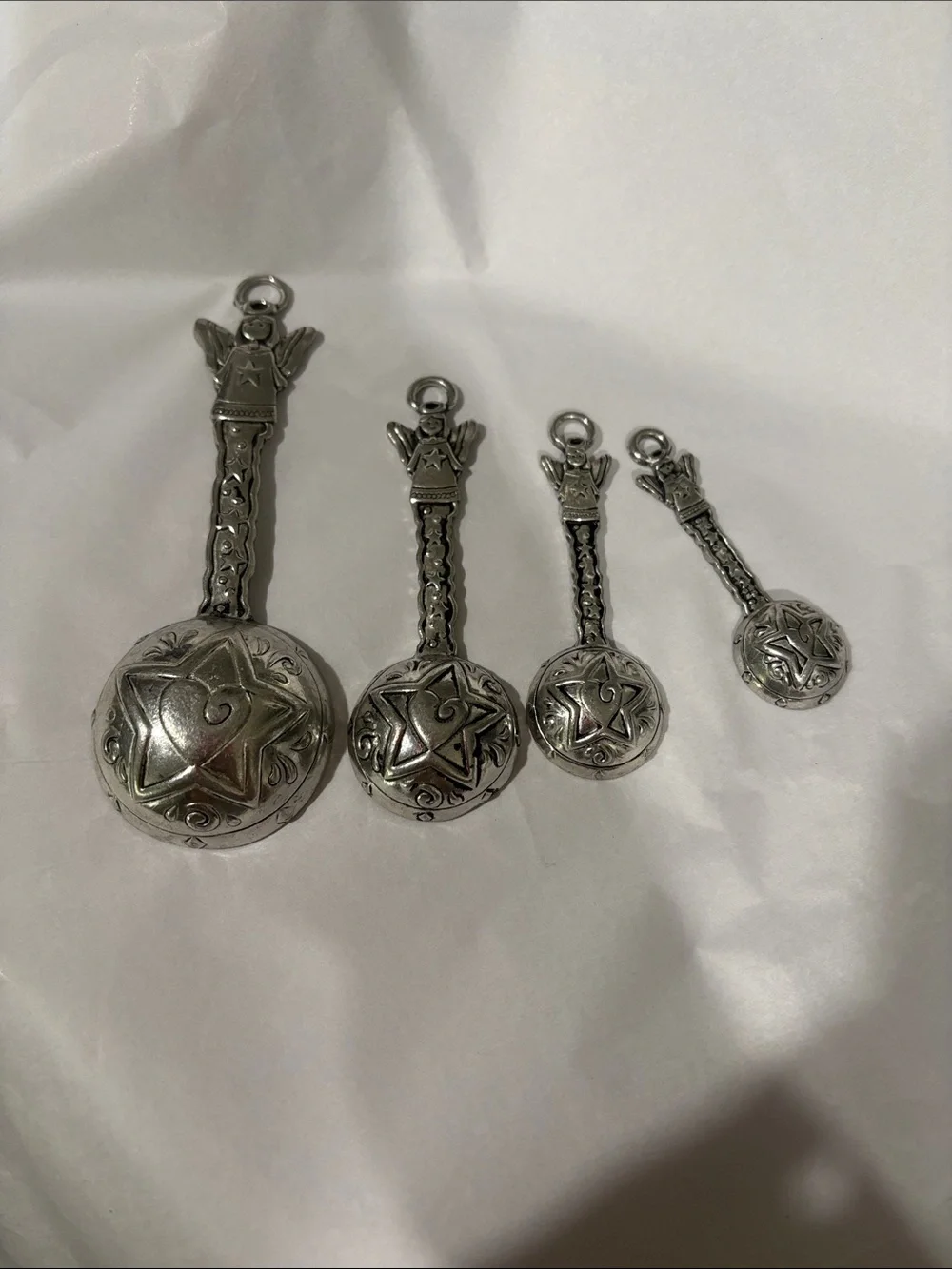 Vintage Brighton angel and hearts measuring spoons